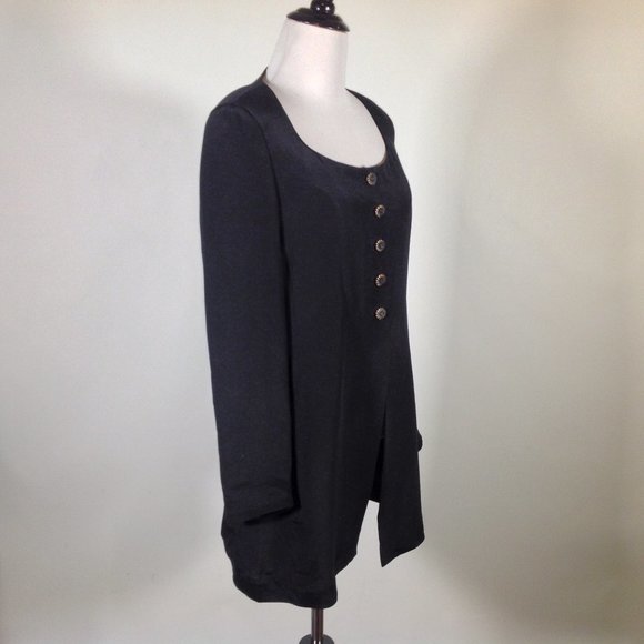 Vintage Georgiou Studio Silk Jacket Tunic Womens 4 - Picture 2 of 5